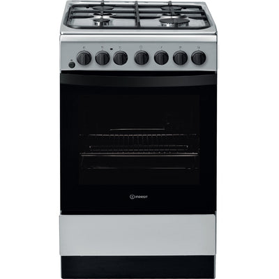 INDESIT 50 cm Dual Fuel Cooker - Silver - IS5G4PHSS