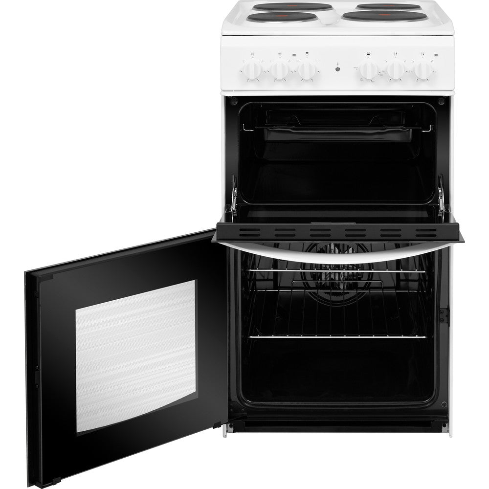 INDESIT 50 cm Electric Solid Plate Cooker – White -ID5E92KMW