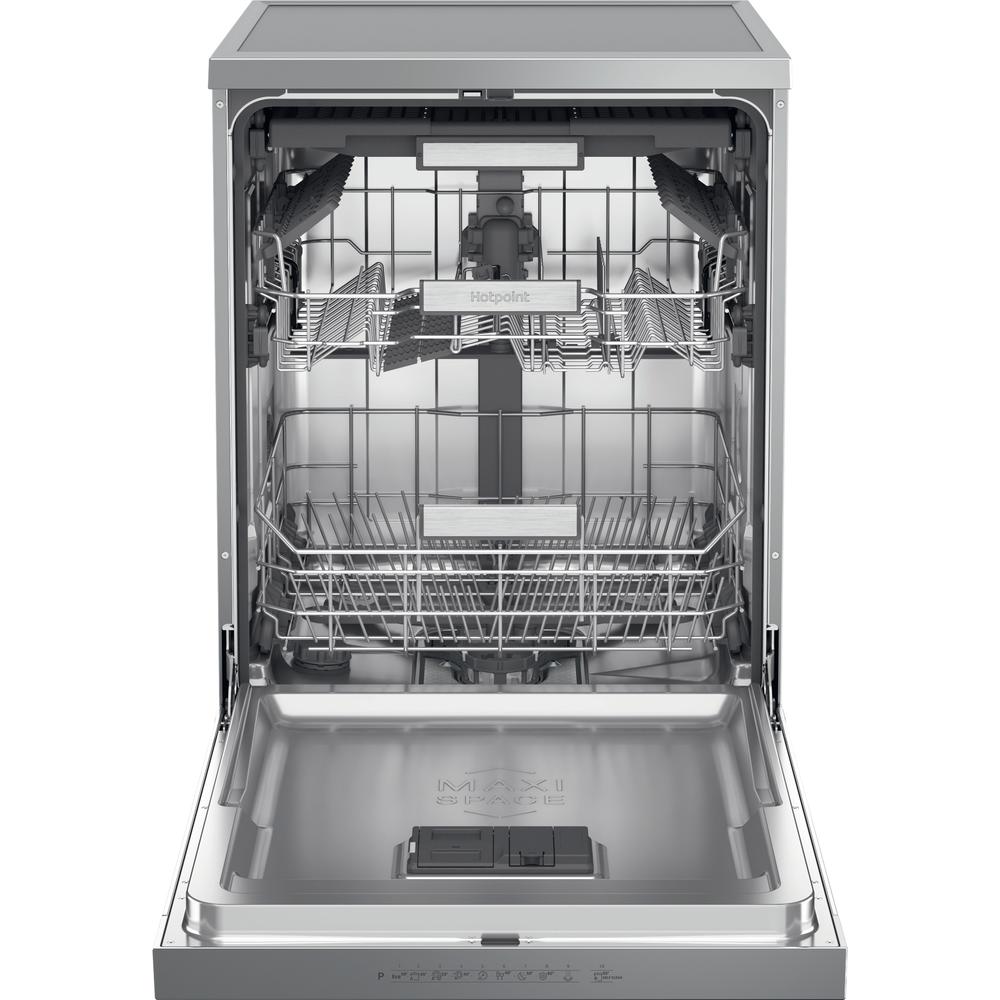 Hotpoint H7FHP43XUK Maxi Space Full-Size Freestanding Dishwasher – 15-Place, 9.5 L Water Use, 10 Programmes, Stainless Steel