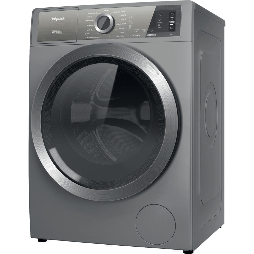 HOTPOINT GentlePower H8W946SBUK 9kg Washing Machine with 1400 rpm - Silver - A Rated