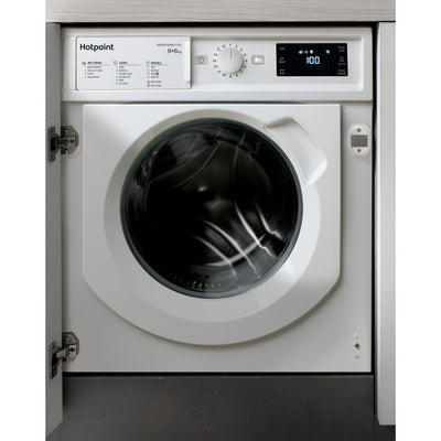 Hotpoint BIWDHG961484UK: White Integrated Washer Dryer, 9Kg / 6Kg, 1400 rpm, D Rated