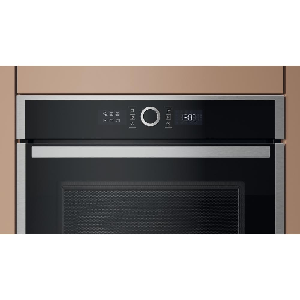 Hotpoint HMW47HMXUK Built-in Microwave with Grill, 40L, 900W Microwave / 1600W Grill, Dynamic Crisp, Stainless Steel, 455mm