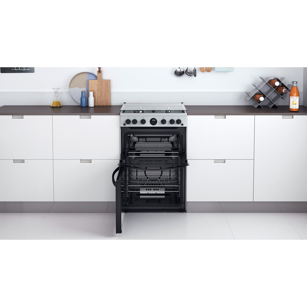 INDESIT  60 cm Gas Cooker - Inox- ID67G0MCX/UK