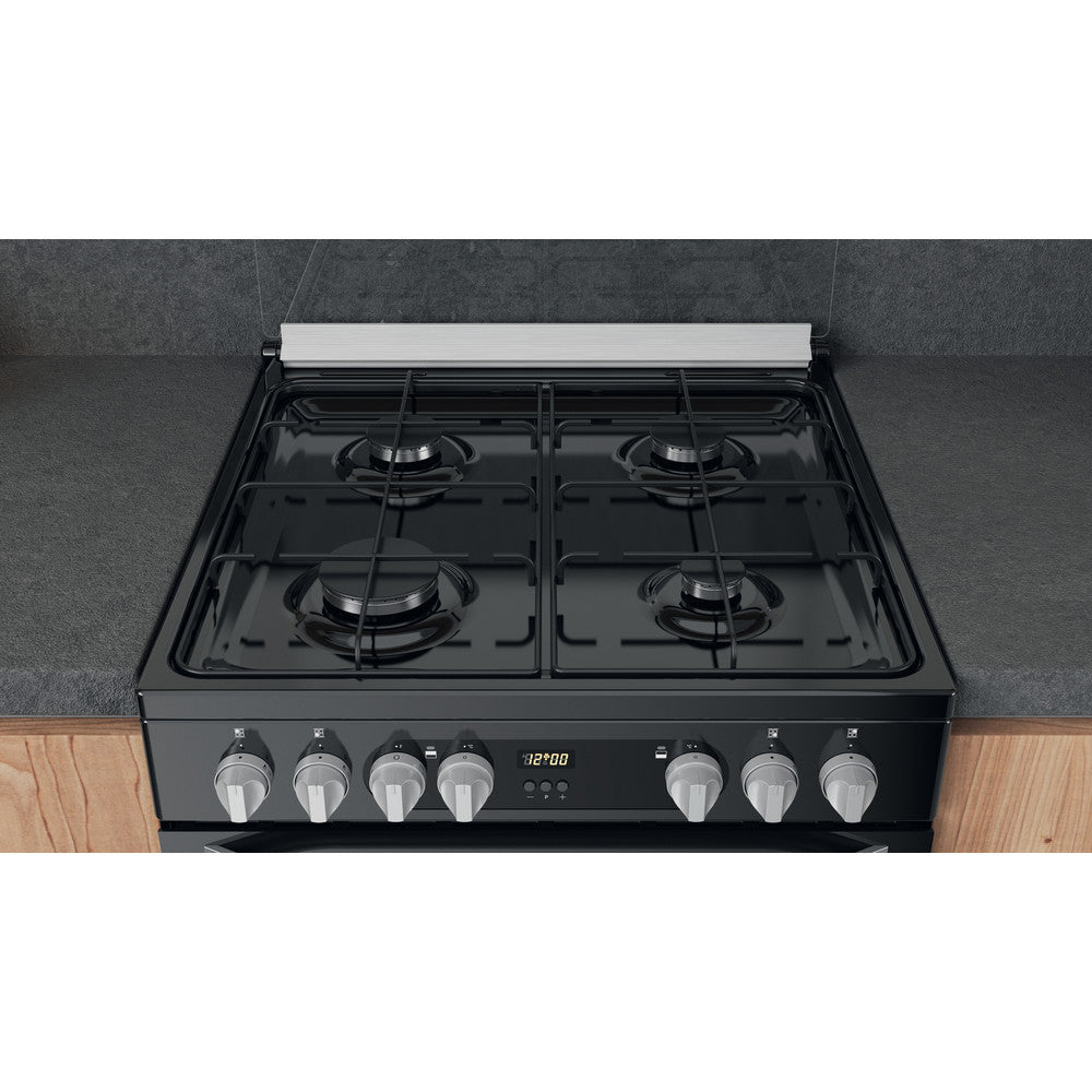 Hotpoint 60cm Dual Fuel Cooker - Black - A/A Rated - HDM67G9C2CB/UK