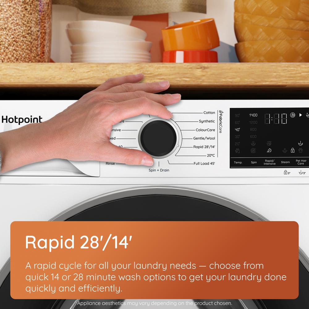 Hotpoint Freestanding Front-Loading Washing Machine – Energy-Efficient Multi-Programme Laundry Appliance HP105A CAREUK