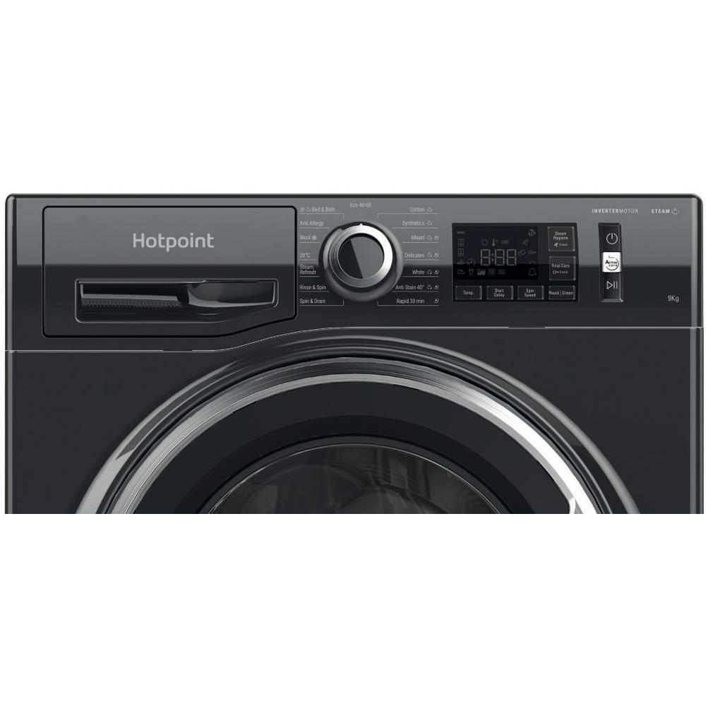Hotpoint ActiveCare 9kg Black Washing Machine – A-20% Energy Efficient (NM11948BCAUK)