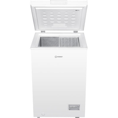 Indesit INCF984UK 98L Chest Freezer – Low Frost, Fast Freeze, Outbuilding Safe, E Rated, White