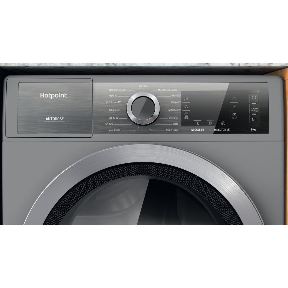 Hotpoint GentlePower 9kg Silver Washing Machine – A-30% Energy Efficient (H899ADSGPOWERUK)