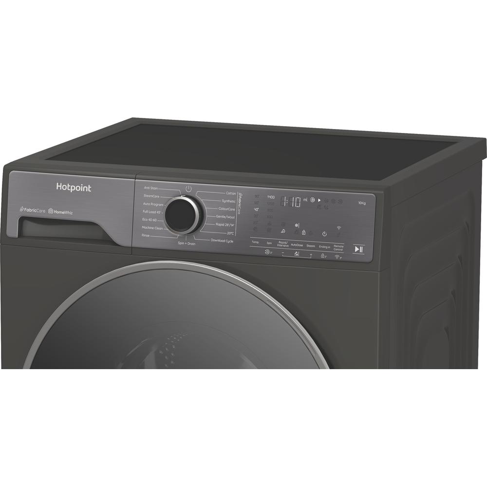 Hotpoint Fabric Care Pro 10kg 1400 Spin Washing Machine, AutoDose, WiFi Connected, Manhattan Grey, A-50% Rated – HP105GACARE