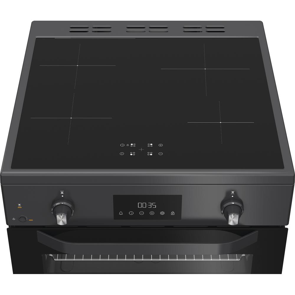 Hotpoint 60 cm Electric Induction Double Oven Cooker – HDE6IDC2SA, Anthracite, Multiflow, A-Rated