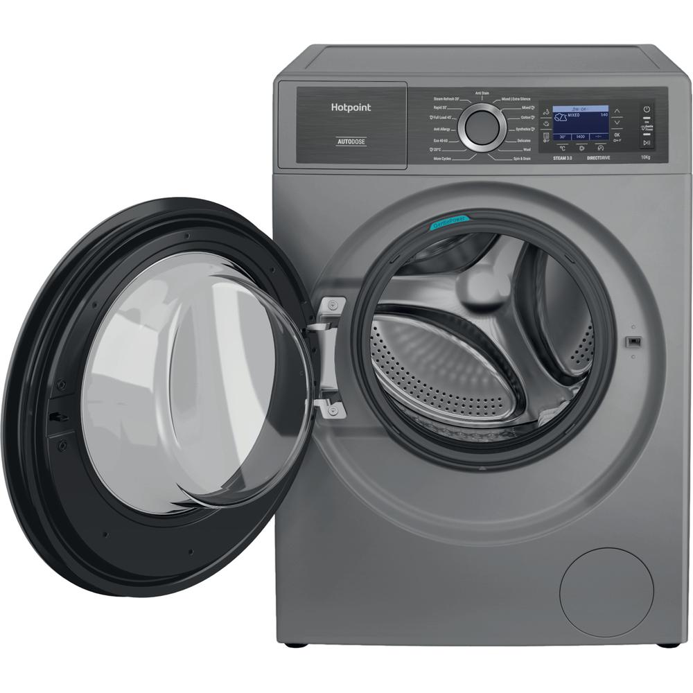 Hotpoint GentlePower 10kg Silver Washing Machine – A-30% Energy Efficient (H809ADSGPOWERUK)