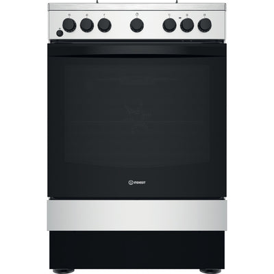 Indesit 50cm Dual Fuel Cooker - Inox - A Rated- White - IS67G5PHX