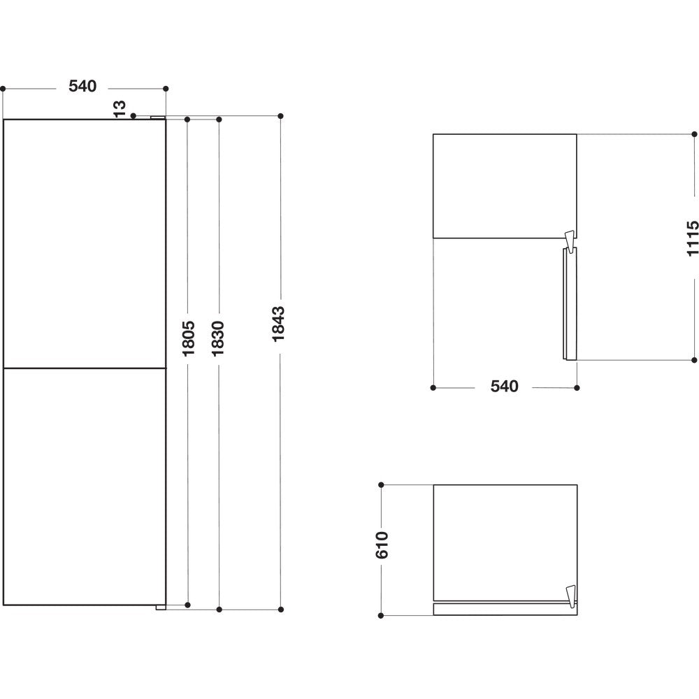 Hotpoint HBNF55181BUK1 50/50 Frost Free Fridge Freezer - Black