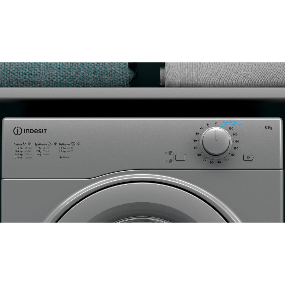 Indesit I1 D80S UK: Vented Tumble Dryer 8kg Capacity- Sliver