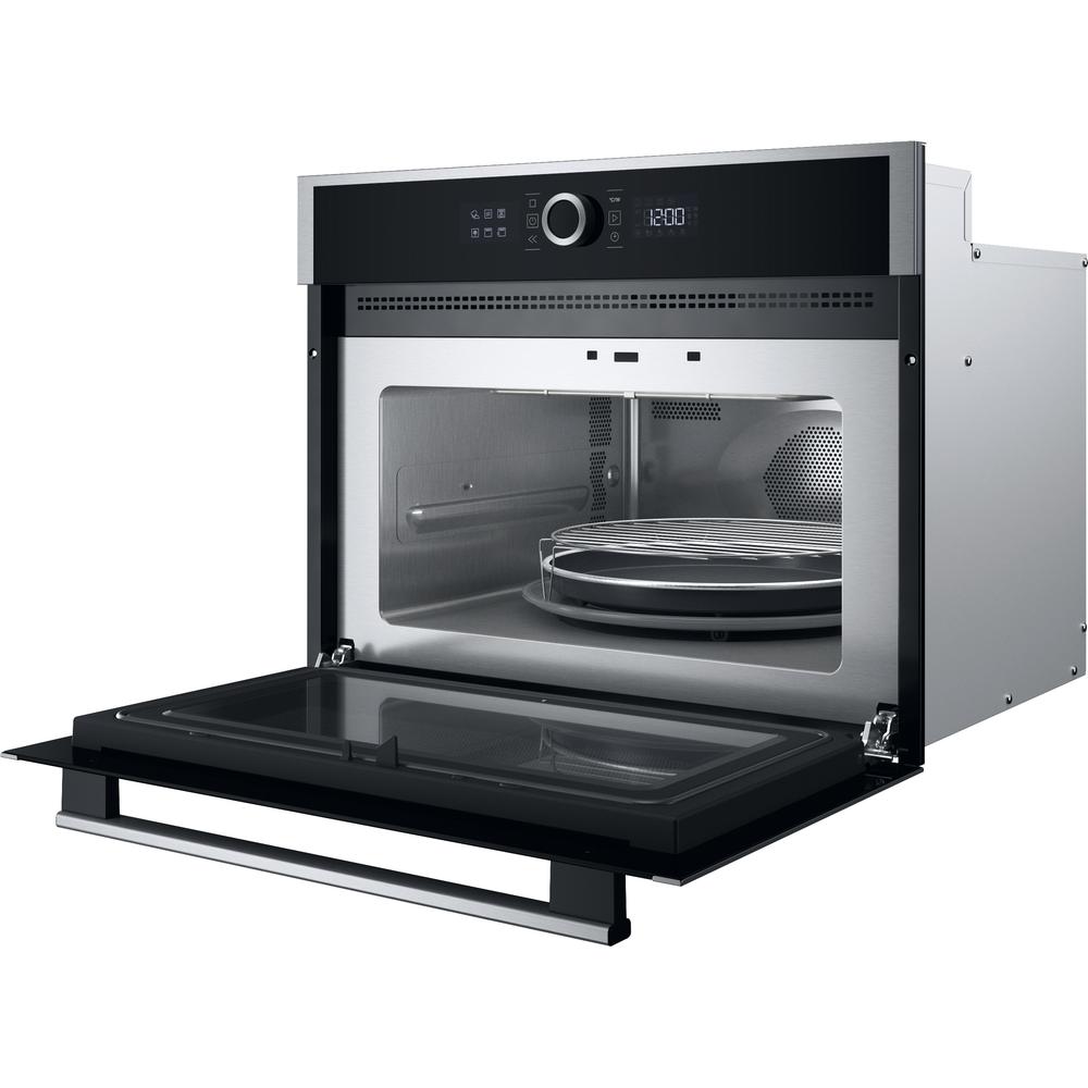 Hotpoint HMW47HMXUK Built-in Microwave with Grill, 40L, 900W Microwave / 1600W Grill, Dynamic Crisp, Stainless Steel, 455mm