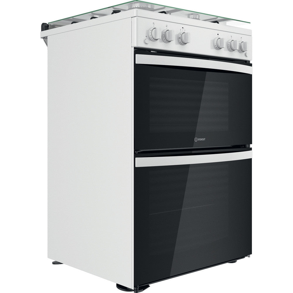 Indesit  60cm Double Oven Gas Cooker - White - ID67G0MCW/UK