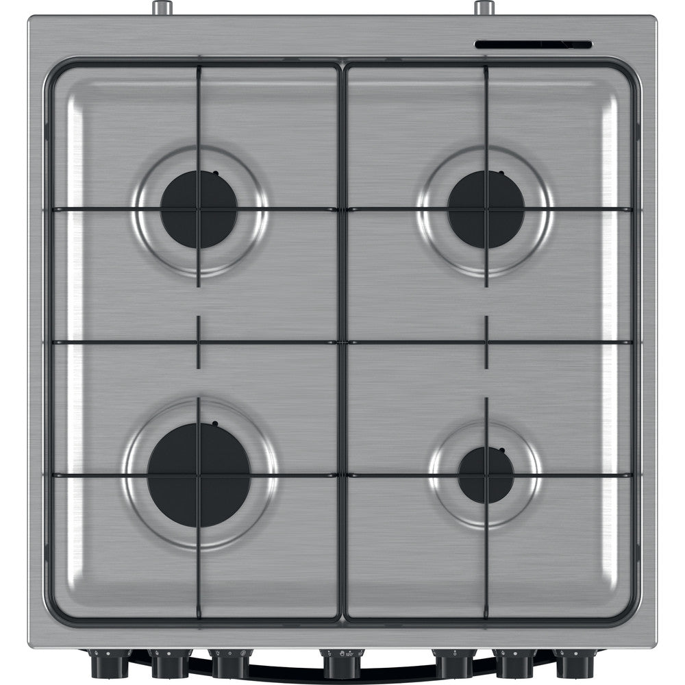 Indesit 50cm Dual Fuel Cooker - Inox - A Rated- White - IS67G5PHX