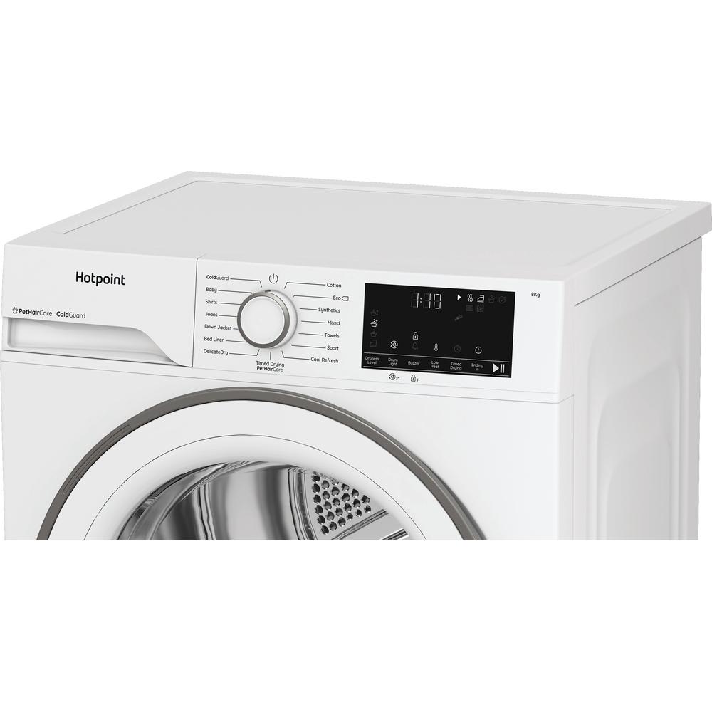 Hotpoint 8kg Heat Pump Tumble Dryer – White, 60cm, Pet Hair Care (CHSD82MWWUK)