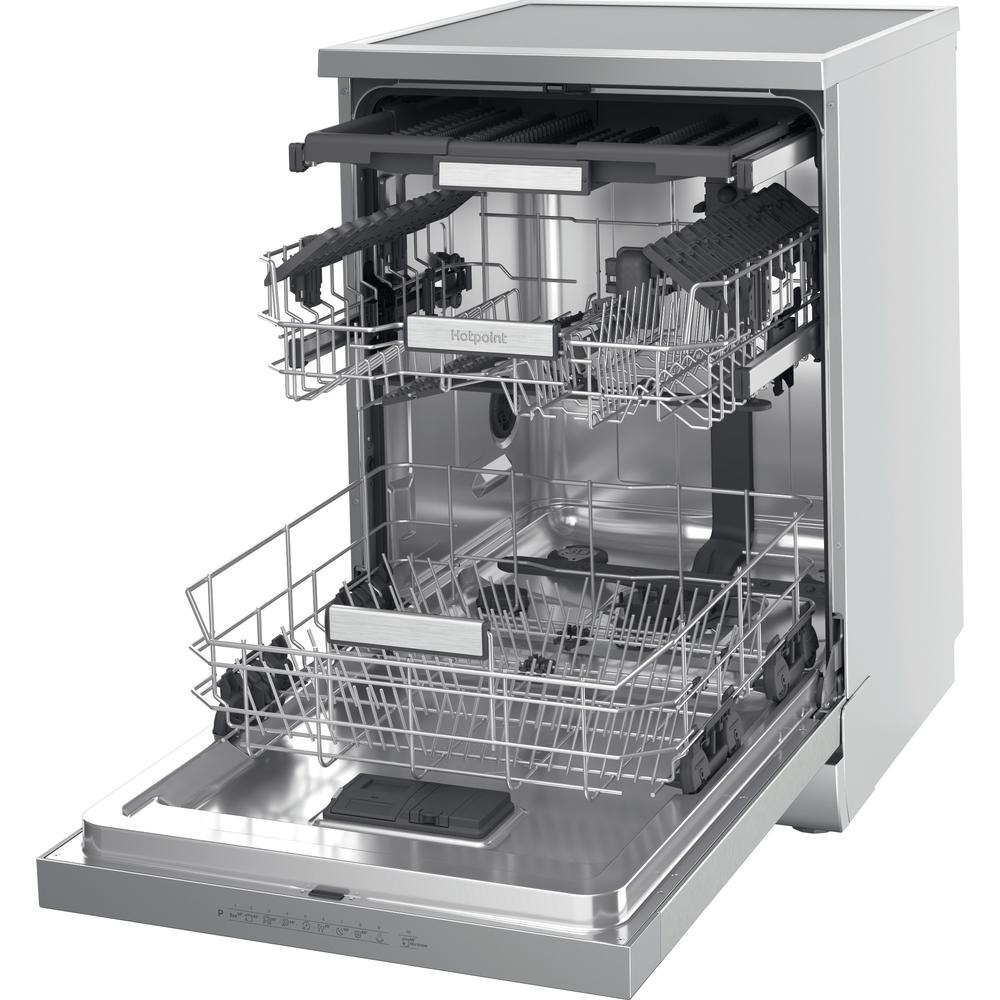 Hotpoint H7FHP43XUK Maxi Space Full-Size Freestanding Dishwasher – 15-Place, 9.5 L Water Use, 10 Programmes, Stainless Steel