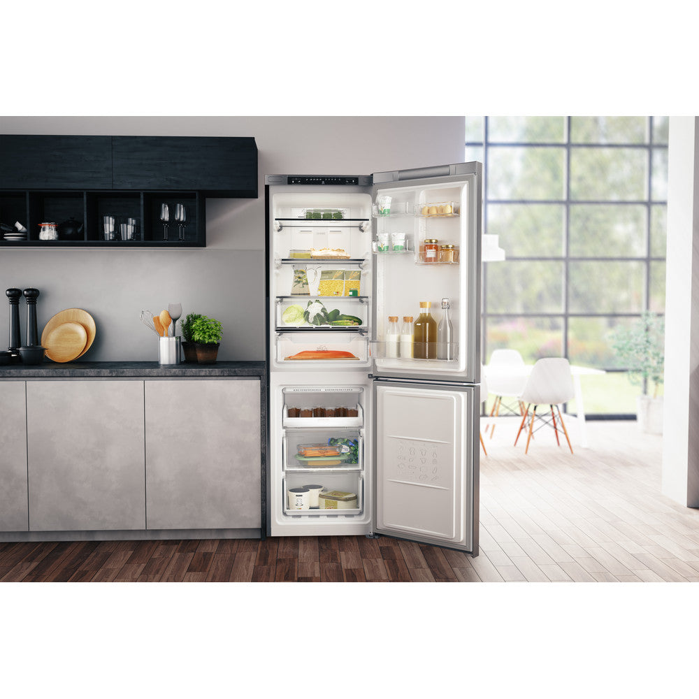 Hotpoint 338 Litre 70/30 Freestanding Total No Frost Fridge Freezer - H3T811IOX1 - Stainless Steel Look