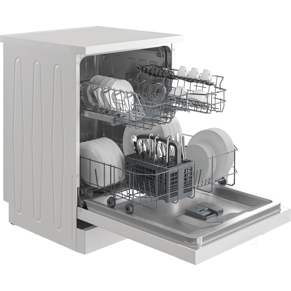 Indesit IN2FE13DT9WUK Push&Go 13-Place Full-Size Freestanding Dishwasher – White, 5 Programmes, 12.9 L Water Use