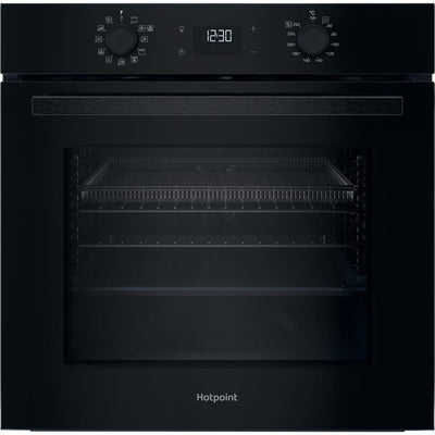 Hotpoint Class 2 HO458HFBUK Built-In Electric Single Fan Oven – 71L Multifunction 8, Diamond Steam Clean, A Energy, Black