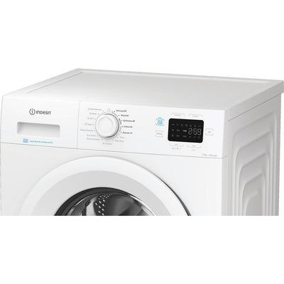 Indesit Push&Go IP 1046 UK 10kg 1400RPM Washing Machine – A Rated, Steam Technology, Quick Wash 14’, White