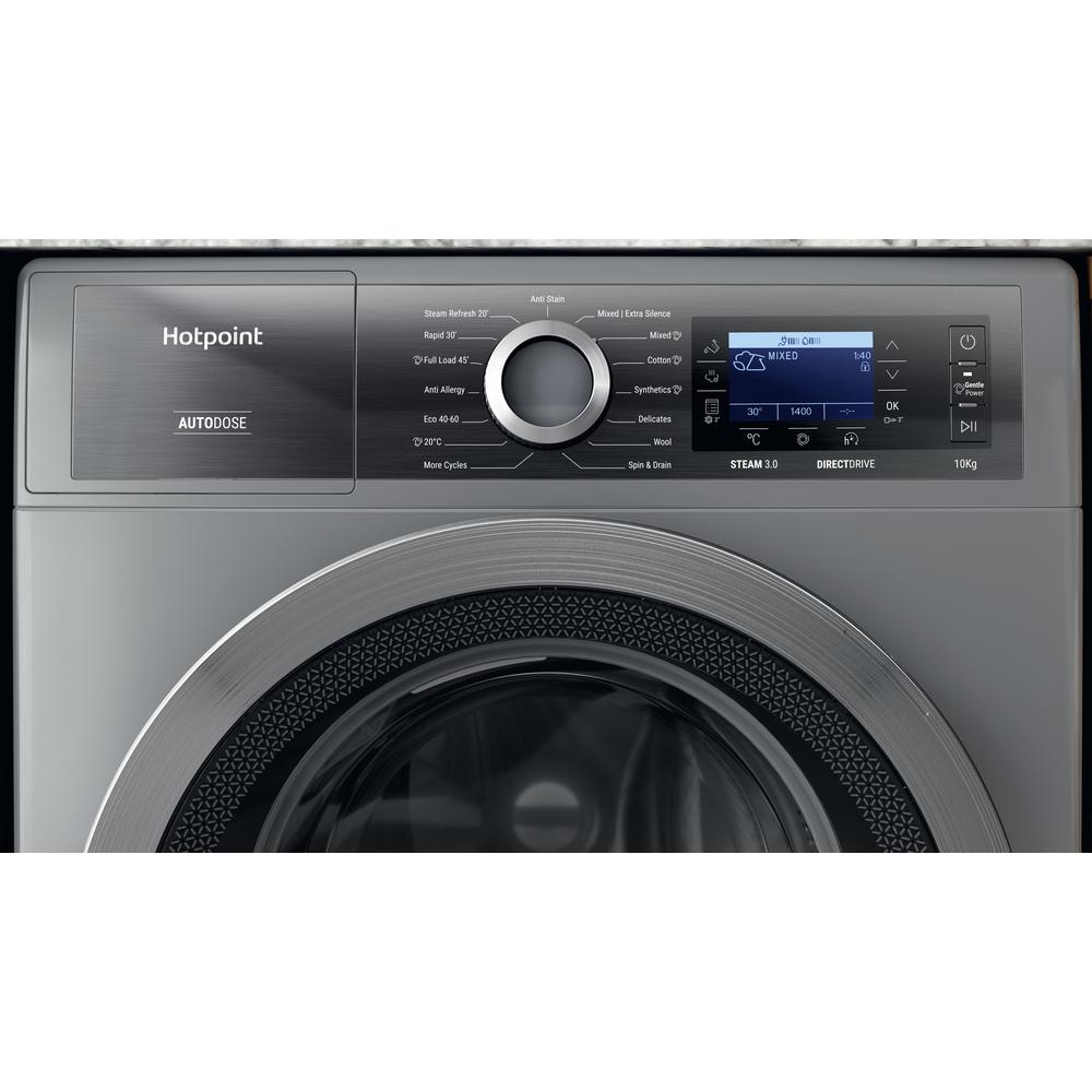 Hotpoint GentlePower 10kg Silver Washing Machine – A-30% Energy Efficient (H809ADSGPOWERUK)