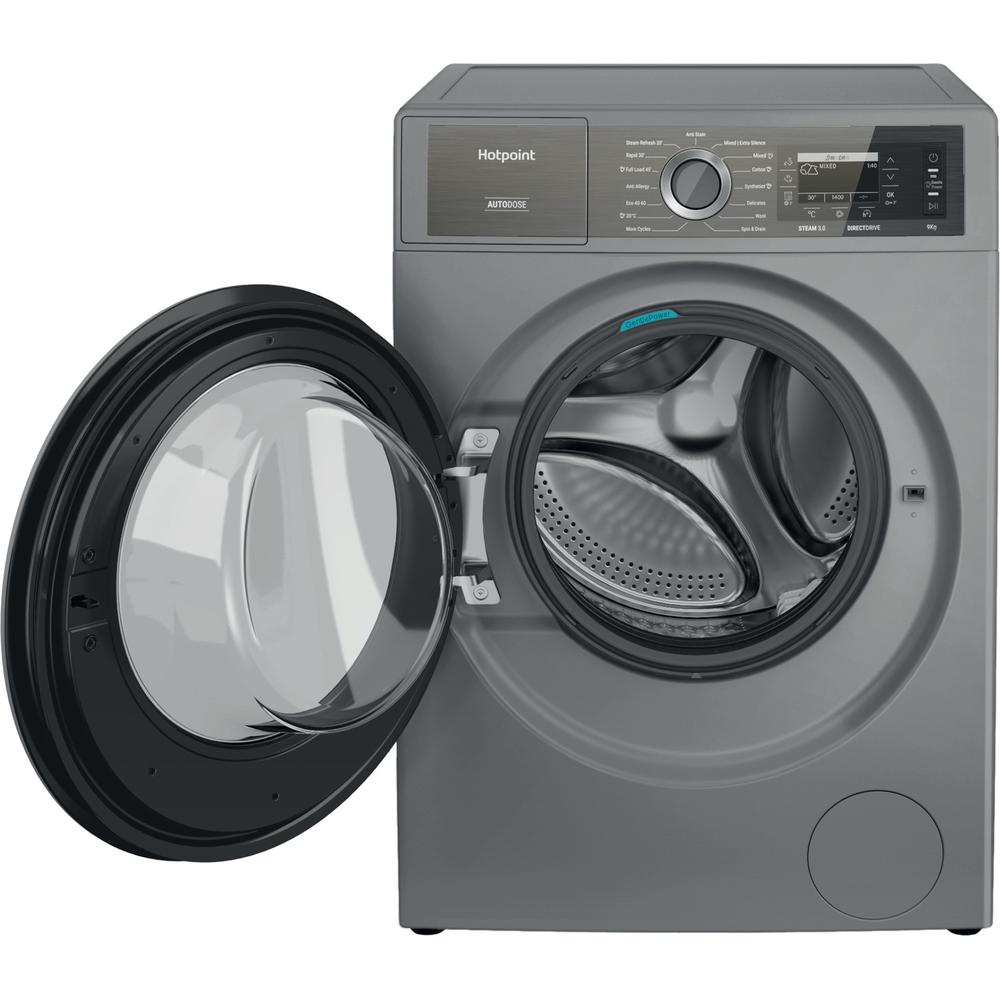 Hotpoint GentlePower 9kg Silver Washing Machine – A-30% Energy Efficient (H899ADSGPOWERUK)
