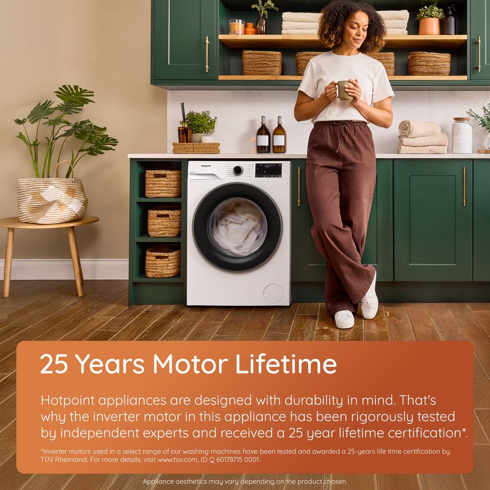 Hotpoint Fabric Care Pro 10kg 1400 Spin Washing Machine, AutoDose, WiFi Connected, Manhattan Grey, A-50% Rated – HP105GACARE