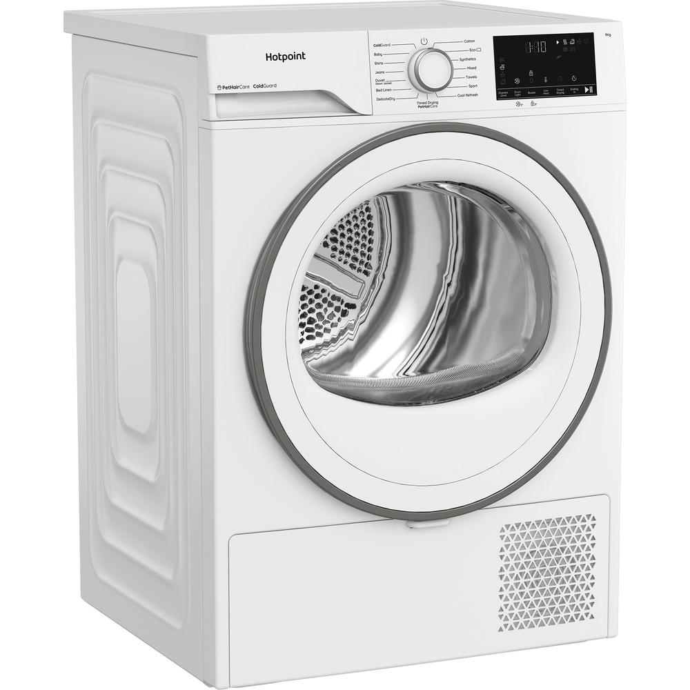 Hotpoint 9kg Heat Pump Tumble Dryer – White, 60cm, Pet Hair Care (CHD93MWWUK)