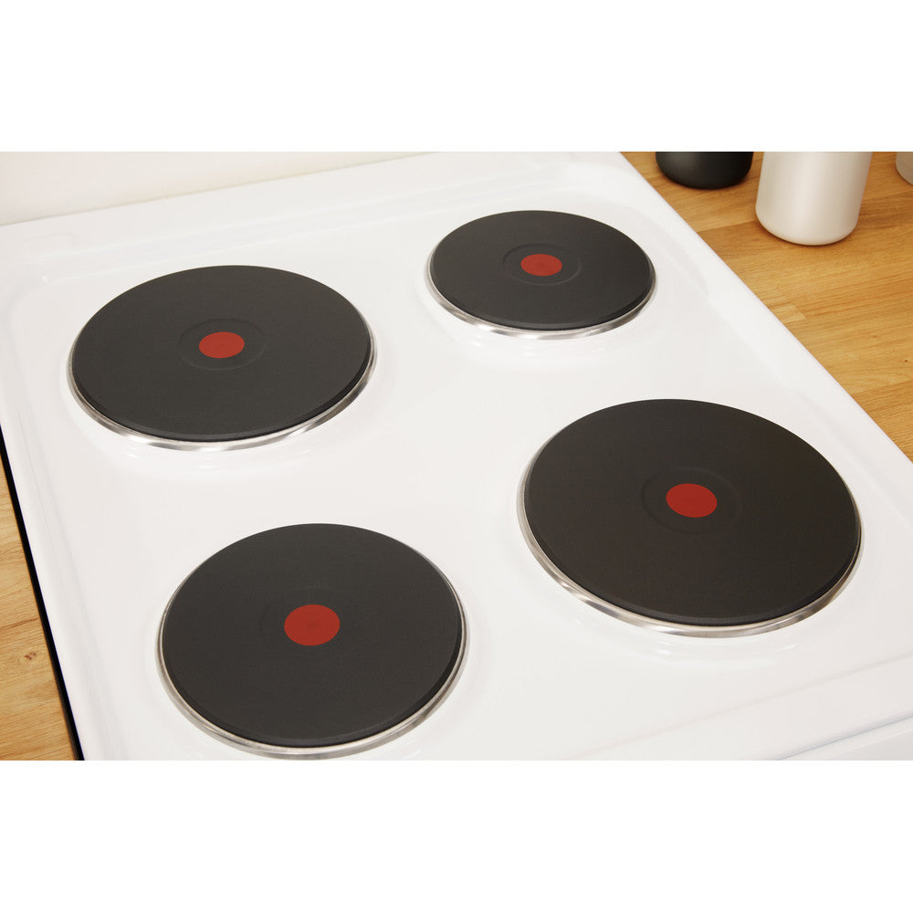 INDESIT 50 cm Electric Solid Plate Cooker – White -ID5E92KMW