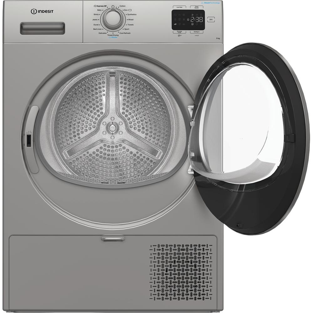 Hotpoint 9kg Heat Pump Tumble Dryer – Silver, 60cm, Steam Technology (CYD92DSSUK)  Why this works: