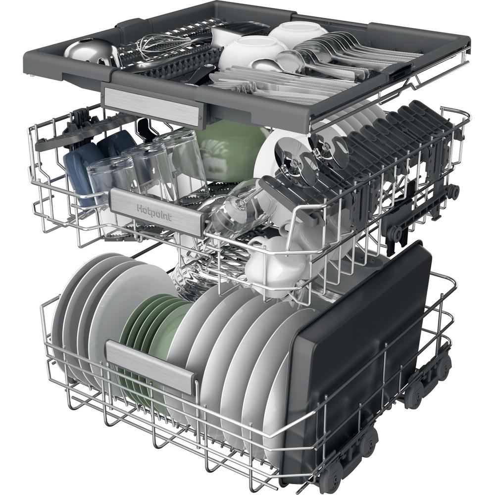 Hotpoint H7FHP43XUK Maxi Space Full-Size Freestanding Dishwasher – 15-Place, 9.5 L Water Use, 10 Programmes, Stainless Steel