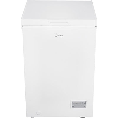 Indesit INCF984UK 98L Chest Freezer – Low Frost, Fast Freeze, Outbuilding Safe, E Rated, White