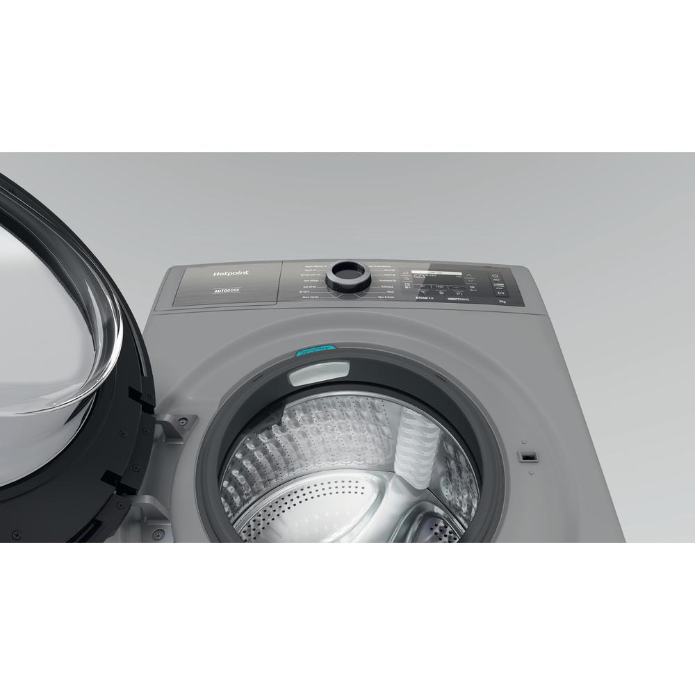 Hotpoint GentlePower 9kg Silver Washing Machine – A-30% Energy Efficient (H899ADSGPOWERUK)