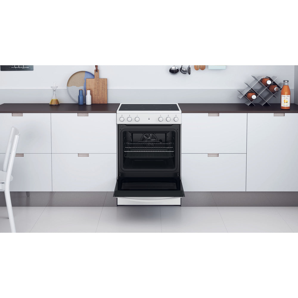 Indesit Electric Cooker with Ceramic Hob - White - A Rated - IS67V5KHW/UK