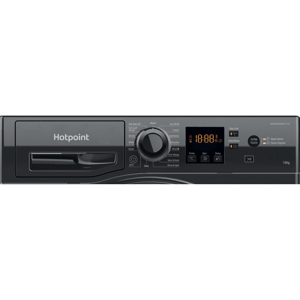 Hotpoint AntiStain 10kg Black Washing Machine – Energy Efficient A (NSWM1046BSUK)