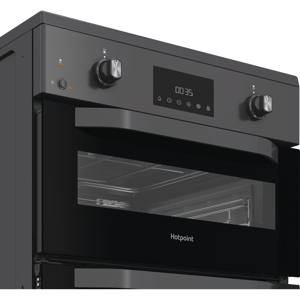 Hotpoint 60 cm Electric Induction Double Oven Cooker – HDE6IDC2SA, Anthracite, Multiflow, A-Rated