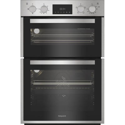 Hotpoint DIH10DIX Built-In Electric Double Oven – 75 L Fan Oven + 38 L Top Oven, A-Rated, Stainless Steel