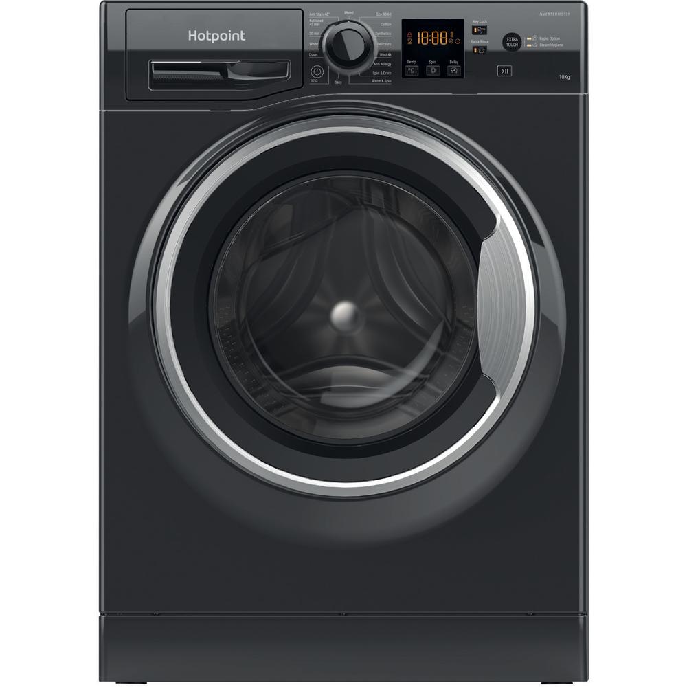 Hotpoint NSWM 1046 BS UK 10kg 1400RPM Anti-Stain Washing Machine – A Rated, Quick Wash, Anti-Allergy, Black