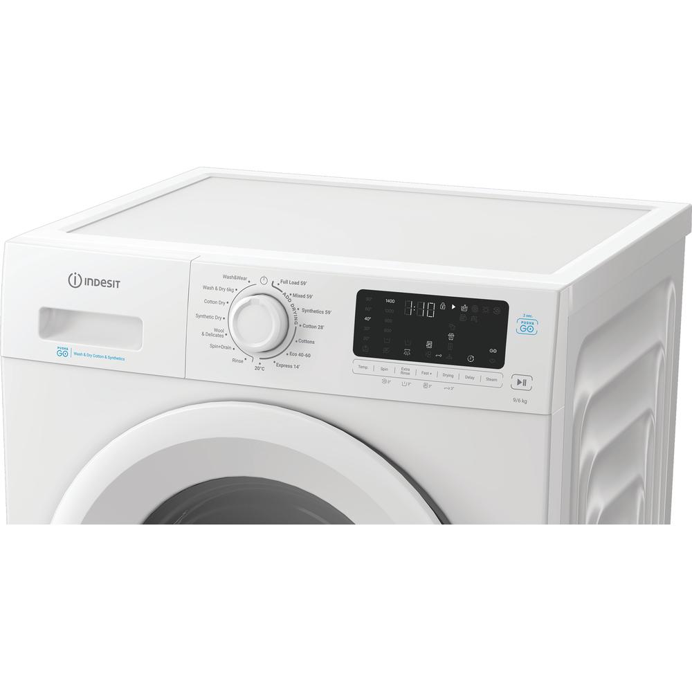 Indesit IDP 9646 Push&Go UK 9kg/6kg Washer Dryer – 1400RPM, Steam, Quick Wash & Dry, White (A Rated Wash)