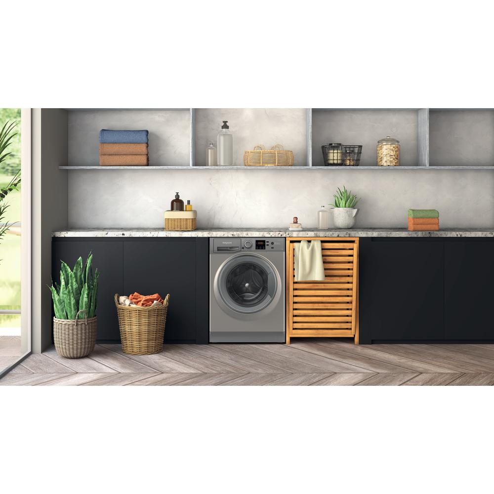 Hotpoint NSWM 7469 GG UK 7kg 1400rpm Freestanding Washing Machine – Anti-Stain Technology, Quick Wash, A Energy Rated, Graphite