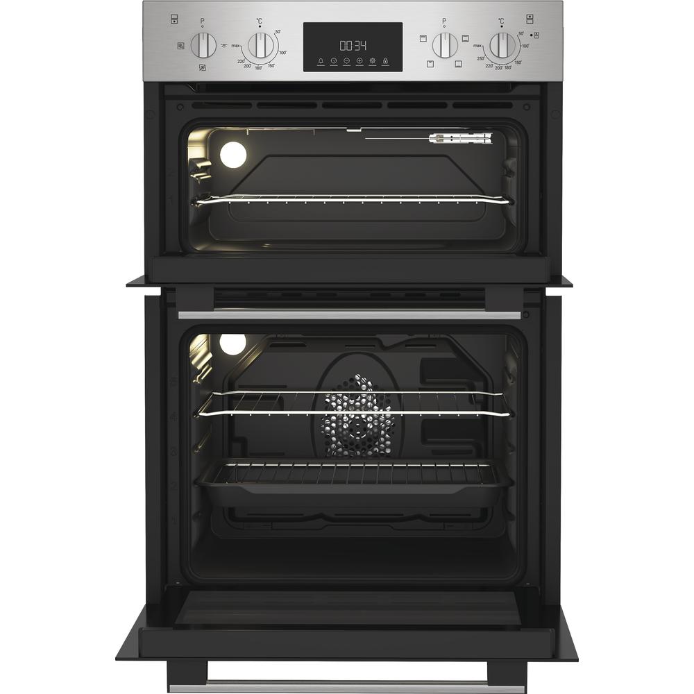 Indesit DII10DIX Built‑In Electric Double Oven – 69 L + 36 L, Twin Grill & Fan Cooking, Stainless Steel