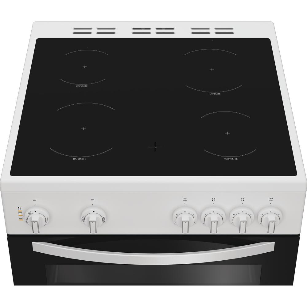 Indesit 60 cm Electric Double Cooker – IDE6VMW, Ceramic Hob, A-Rated, White