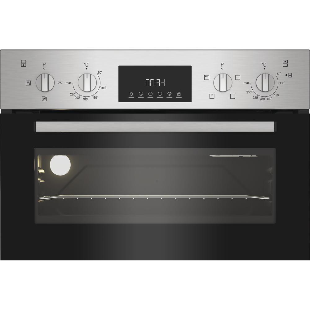Indesit DII10DIX Built‑In Electric Double Oven – 69 L + 36 L, Twin Grill & Fan Cooking, Stainless Steel