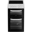 Hotpoint HTE5VCW 50 cm Electric Twin Cooker – 63 L Fan Oven, Ceramic Hob, Separate Grill, Catalytic Cleaning, A-Rated, White