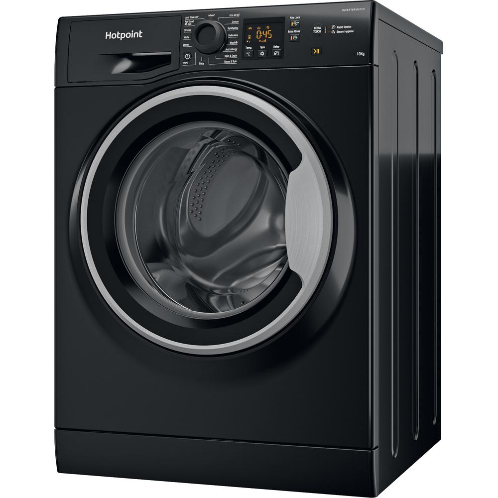 Hotpoint NSWM 1046 BS UK 10kg 1400RPM Anti-Stain Washing Machine – A Rated, Quick Wash, Anti-Allergy, Black