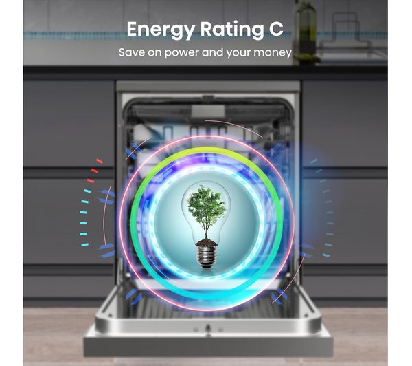 Hisense Full-Size WiFi-Enabled Freestanding Dishwasher – HS673C60XUK, 16 Place Settings, Stainless Steel