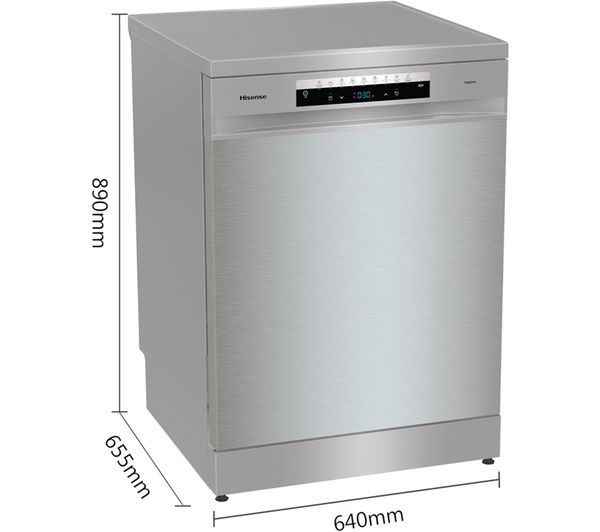 Hisense Full-Size WiFi-Enabled Freestanding Dishwasher – HS673C60XUK, 16 Place Settings, Stainless Steel